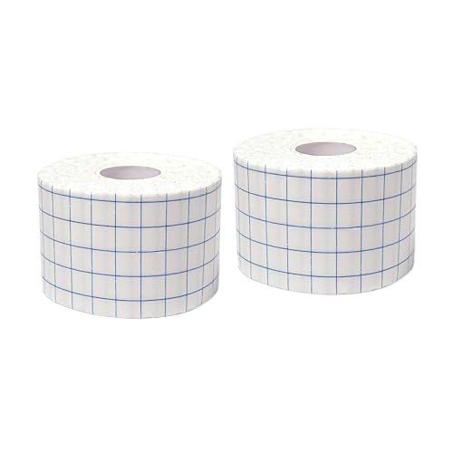 COMOmed 2 Rolls Non-Woven Cover Roll Stretch Tape Breathable Non-Woven Roll Tape Cohesive Wrap Bandages with Latex-Free Adhesive 2 x 10 Yards