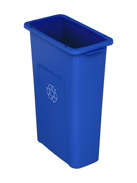 Waste Wise 23 Gallon Blue Recycling HDPE Trash Can Compatible with All Waste Wise Lids and Signs - (23 Gallon, 12 Pack)