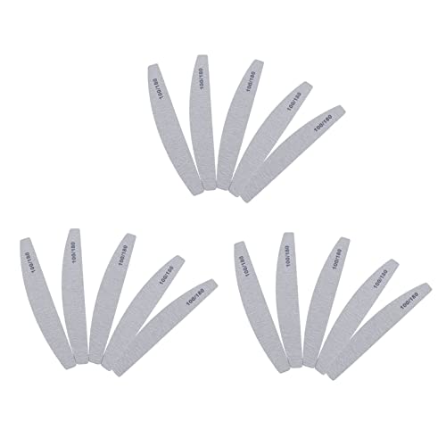 PAMINGONO 15個 半月爪やすり nail file 爪磨きファイル ネイル美容ツール 研磨ストリップ ネイルサンディングファイル サンディングストリップ ファイルの修復 エヴァ 白い