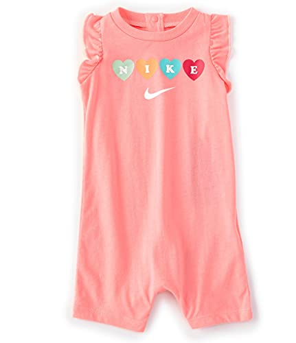 Nike Baby Girls Graphic Ruffle Sleeve Romper (Sunset Pulse(06H507-Aog)/Pink, 6 Months) #TOP15
