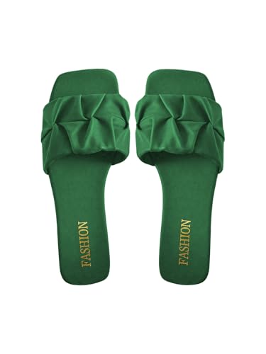 Image of GORGLITTER Women's Summer Cute Flat Sandals Dress Slide Sandals Square Toe Wedding Shoes Vacation Trendy Sandals 2026
