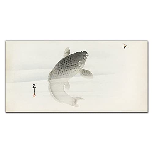 Impression sur verre décoration d'intérieur poisson koi tableau 100x50cm