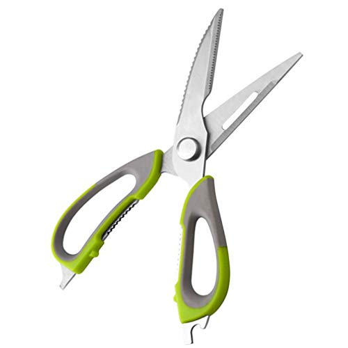 Tesoura de cozinha Hemoton, Tesoura de cozinha multifuncional de aço inoxidável com capa magnética,