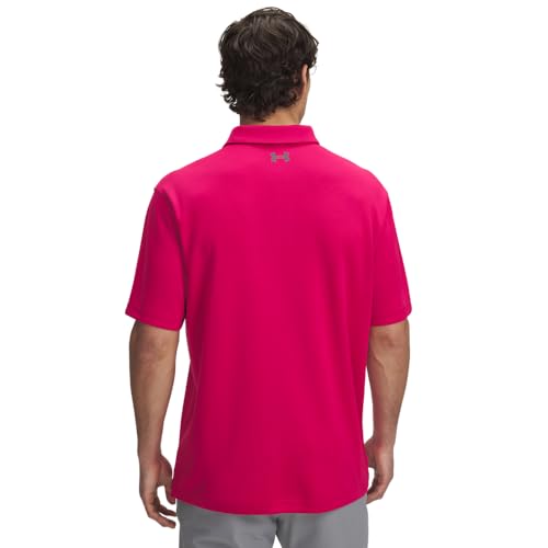 Under Armour Mens Tech Polo Shaded Fuchsia/Pitch Gray Large