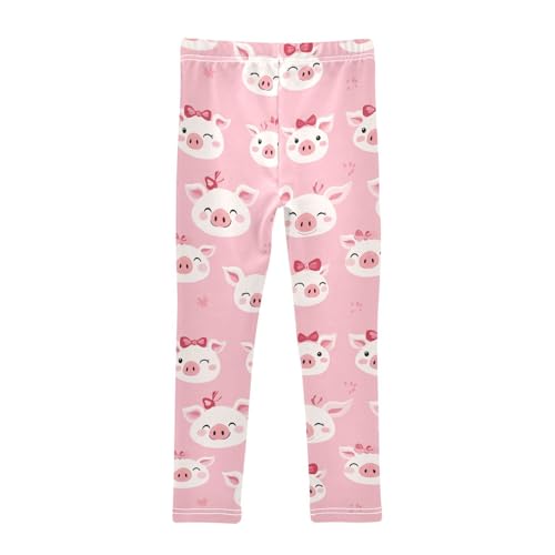 Pigs Faces Girls' Leggings Toddler Doodles Kids Yoga Pants Dance Active Tights 4T2