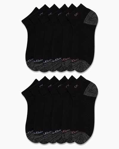 Image of Calvin Klein Womens Quarter Socks - 12 Pack Soft Cushioned Athletic Ankle Socks for Women for Running and Workout