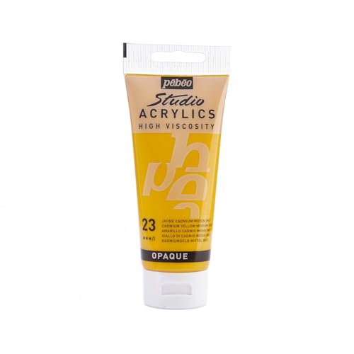 Pébéo 837023 Studio Acrylique Tube Jaune Cadmium Moyen Imitation 100 ml