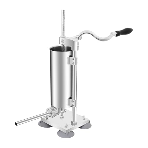 ZENGRICE Poussoir à Saucisses 3L,Machine à Saucisse Verticale Professionnelle,Hachoir à Viande en Acier Inoxydable avec Remplissage,Design Compact,Nettoyage...