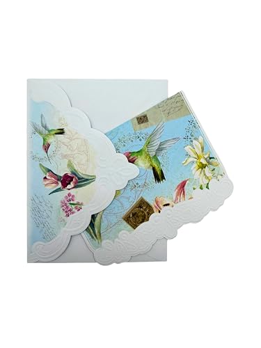 Image of Poster Foundry Floral Delights Boxed Note Cards by Carol Wilson. 10 embossed 4x5 Die-Cut Notecards and Matching Envelopes in Decorative Gift Box with Magnetic Flap. NCP2501