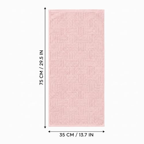 Artoid Mode 2 Pcs Pink 3D Weave Stripe Hand Towels for Bathroom, 100% Cotton Soft Absorbent Bathroom Decor Towels, 13.7 x 29.5 Inch by Artoid Mode - Used condition - Image 6
