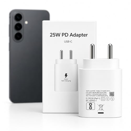 Image of Samsung 25W Type C Super-Fast PD Charging Adapter Compatible with Galaxy A57|A55|A16|A37| A56|A06|M07|M17|M36|M35|M16|M06|M07|M17e|M05|M56|F36|F06|F05|F56| 25watt USB C Fast Adaptor Charge, White