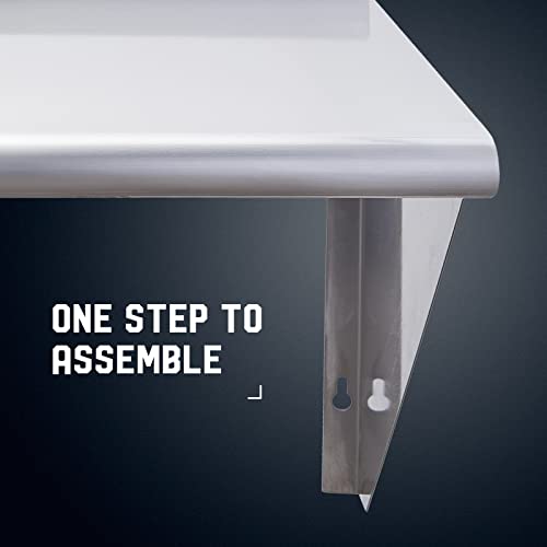 Image of Profeeshaw NSF Stainless Steel Shelf 14 inch x 48 inch, Commercial Wall Shelving