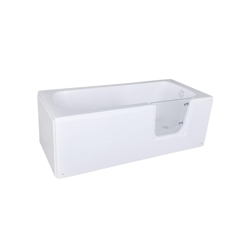 BELVIT Seniorenbadewanne 170x75 cm - Badewanne mit Tür, Einstieg rechts, barrierefreie Dusch-Badewanne aus...