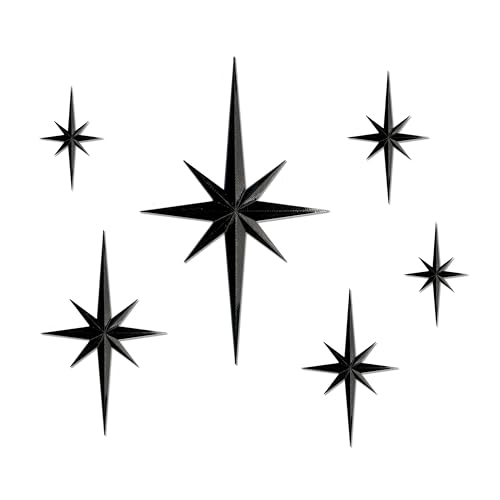 Stylor Mid Century Modern Decor, Mcm Retro 3D Star Art Wall Sculpture, Plastic...
