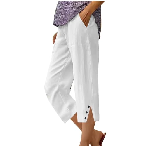 Capri Pants for Women 2025 New Dressy Casual Palazzo Pant with Pockets, Wide Leg Cropped Bermuda Shorts