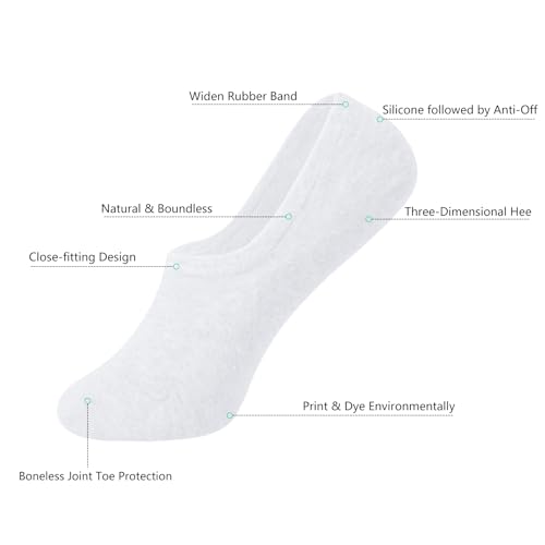 Image of DIBAOLONG Womens No Show Socks Non Slip Flat Boat Line Low Cut Socks (6-12 Packs)