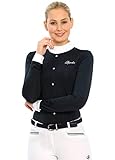 ♡ Weißer Kragen SPOOKS Showshirt Fideliah Longsleeve (Farbe: Navy; Größe: XS)