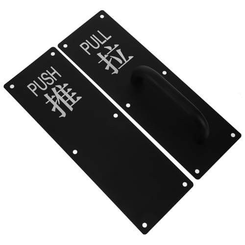 SHINEOFI Tirador Negro para Puerta Corredera de Acero Inoxidable Placa de Empuje y Tracción Diseño Moderno para Uso Comercial y Residencial
