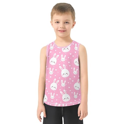 J JOYSAY Cartoon Rabbit Heart Lightpink Boys Tank Top Sleeveless Muscle Shirts Quick Dry Kids T-Shirts 3-15T2