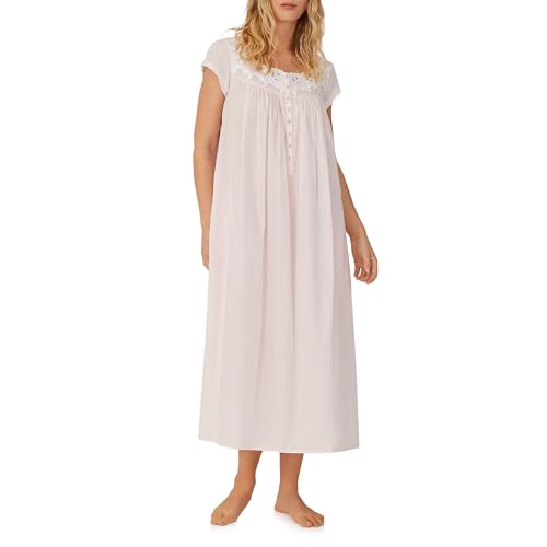 Image of Eileen West Queen Anne's Lace Womens Sleepwear & Loungewear - Florentine Lace Collection - 100% Cotton Soft Long Nightgown