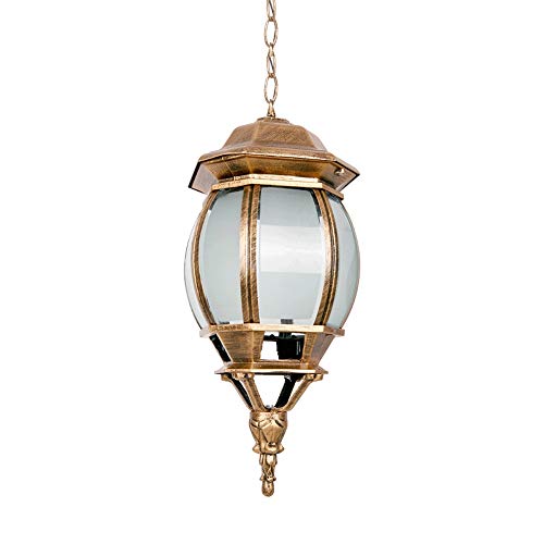 Lustre extérieur en aluminium de prestige et verre style lanterne