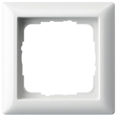Gira System55 Standard55 1Fach Rahmen 21103 | Reinweiß glänzend| hochwertiger Schalter und Steckdosenrahmen | kompatibel mit Gira System55 Einsätzen | Robust | Profi Elektroinstallation