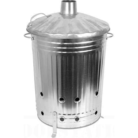 90L Galvanised Metal Incinerator for Garden Waste Cover