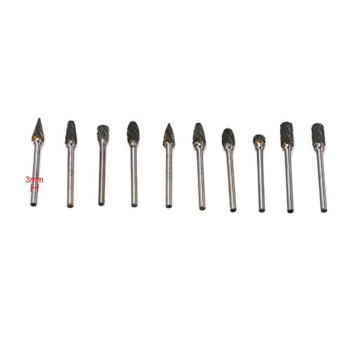 Set de 10 fresas de carburo de tungsteno 3mm miniatura 3