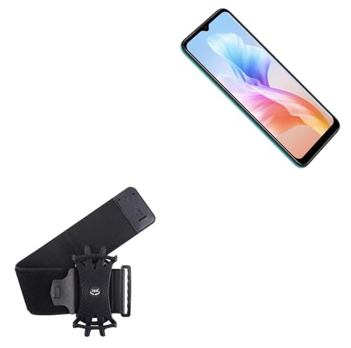 BoxWave Holster Compatible with Doogee X98 - ActiveStretch Sport Armband, Adjustable Armband for Workout and Running - Jet Black