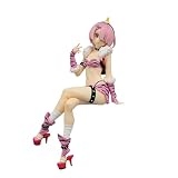 Re 0 Figura Rem Estatua de Rem y Ram Anime Figura de acción sentada Figura de acción Remu Ramu Fantasma Disfraz Ver Modelo Escultura hecha a mano Decoración de escritorio Regalo coleccionable