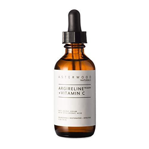 ASTERWOOD ARGIRELINE Peptide + Vitamin C Serum with Organic Hyaluronic Acid, Anti Aging, Amazing Sun Damage Repair, 2 oz