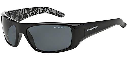 Arnette Men's An4182 Hot Shot Wrap Sunglasses, Gloss Black/Grey Polarized, 62 Mm #TOP1
