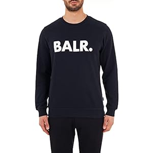 BALR. Brand Crew Neck Sweater met ronde hals en optimale pasvorm, gemaakt van hoogwaardig katoen – grijs – zwart – wit…