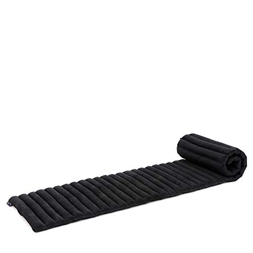 Image of Leewadee - Foldable Floor Mattress - Japanese Roll Up Futon -Trifold Tatami Mat- Guest Floor Bed - Camping Mattress - Thai Massage Mat, Kapok Filled, 75 x 20 inches, Black