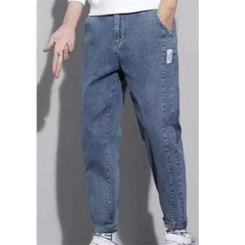 Men's Drawstring Harem Jeans Loose Fit Denim Pants Spring Fall Casual Cowboy Style Trousers3