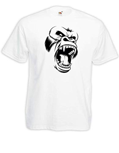 Camiseta de Gorilla Face Sihoutte AFFE Jungle Blanco L