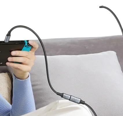 Przedłużacz USB C, męski na żeński, przedłużacz typu C, 0,5 m, 10 Gb/s, aluminiowy szary)