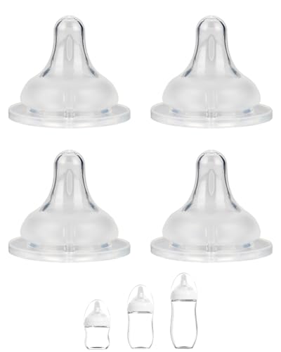 Image of Silicone Nipple for Gulicola Natural Glass Bottle, Slow Flow Nipple Level 1, 1 m+, 4 Count