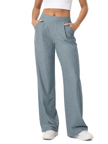 Image of ODODOS Women's Wide Leg Trousers, Ultra Soft odSTRATUM Tech High Waisted Casual Work Pants with Pockets, 27 inch / 29 inch / 31 inch Inseam