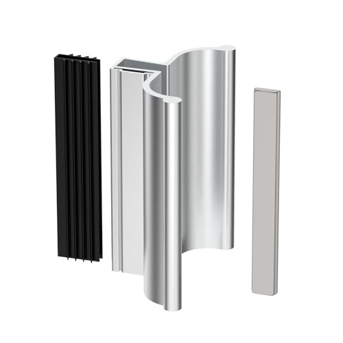3-3/4' Bright Chrome Frameless Shower Door Handle with Metal Strike and 3' Magnet,Shower Doors...
