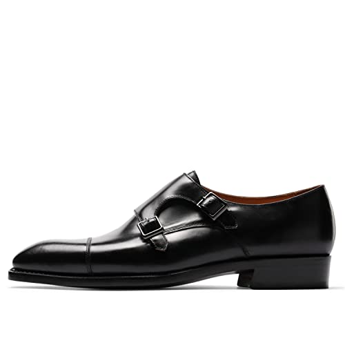 Men’s Dress Shoes Monk Strap Cap Toe Calf Leather for Versatile,Casual,Formal2