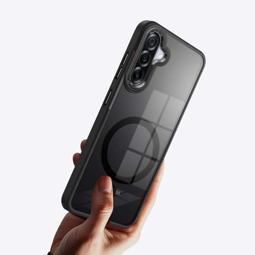 Image of KARWAN Translucent Hybrid Back Case Cover Compatible with Samsung A36 Shockproof Case with Camera Protection, N52 Magnet Cover Case with Magnetic MagEaze Wireless Charging Cover (Black)