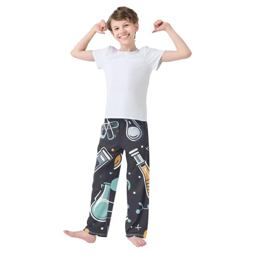 ZZXXB Chemical Formula Experiment Boys Long Pants Soft Trousers Elastic Waist Kids Lounge Bottoms with Pockets S-XL3