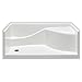 Aquatic 6030SPANL-WH Rectangular Shower Base Drain Location: Left-Hand Side