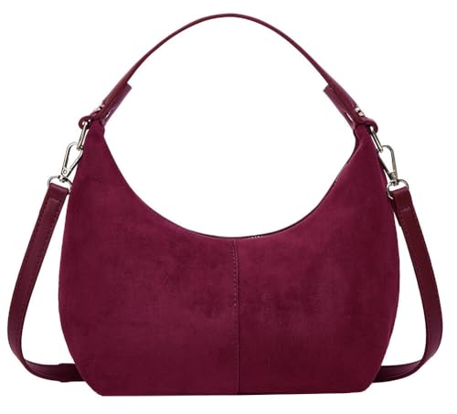 Slouchy Suede Shoulder Bags For Women Retro Crossbody Bag Tote Bag Satchel Bag Winter Work Purses Crescent Bag Handbag Fall