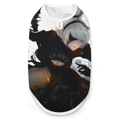 犬の服 Tシャツ NieR 2B ヨルハ二号B型 犬服 タンクトップ ペットウェア かわいい くま 小型犬 中型犬 袖なし 通気性 春夏 秋 柔らかさ シャツ 猫服 ドッグウェア洋服 脱毛保護 家着 お散歩