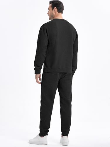JMIERR Mens 2 Piece Outfits Knit Jacquard Pullover Sweatshirt Tracksuit & Joggers Sweatpants Sweatsuit Sets with Pockets4