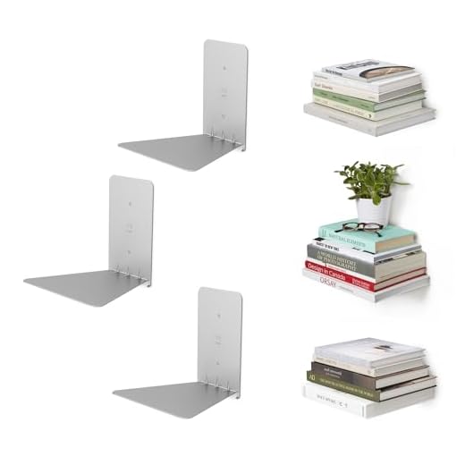 Umbra 330639-560 Bokhyllor, Metall, Silver, Paket med 3