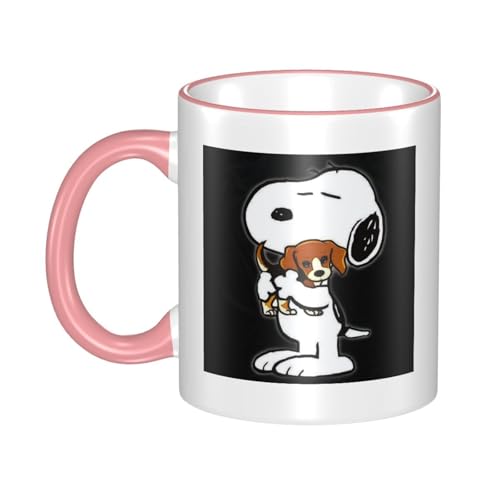 スヌーピー マグカップ 保温・保冷 電子レンジ対応 コーヒーカップ 陶器 セラミック 耐高温 軽量 個性人気 誕生日プレゼント大容量 Pink