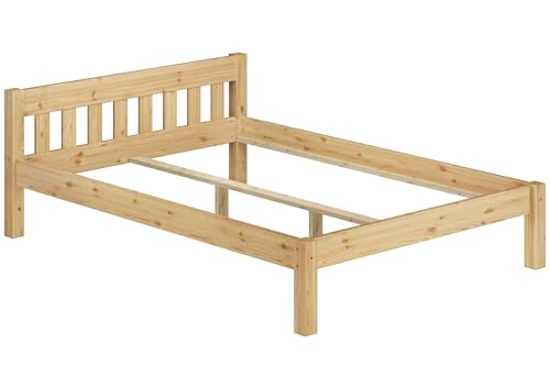 Erst-Holz®Massivholzbett Kiefer Doppelbett Natur 140x200 Futonbett Bettgestell ohne Rollrost 60.38-14 oR